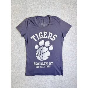 XXL BROOKLYN BASKETBALL CLUB TIGERS GRAPHIC T-SHIRT Dark Grey Women's Size M